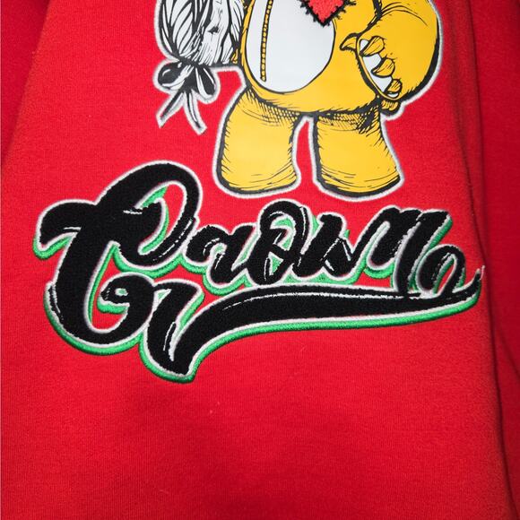 Bleeker & Mercer Mens Medium Pullover Sweatshirt Red Hood Grown Bear Streetwear - Picture 5 of 11